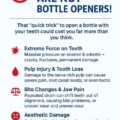 Opening bottles with teeth can damage your smile